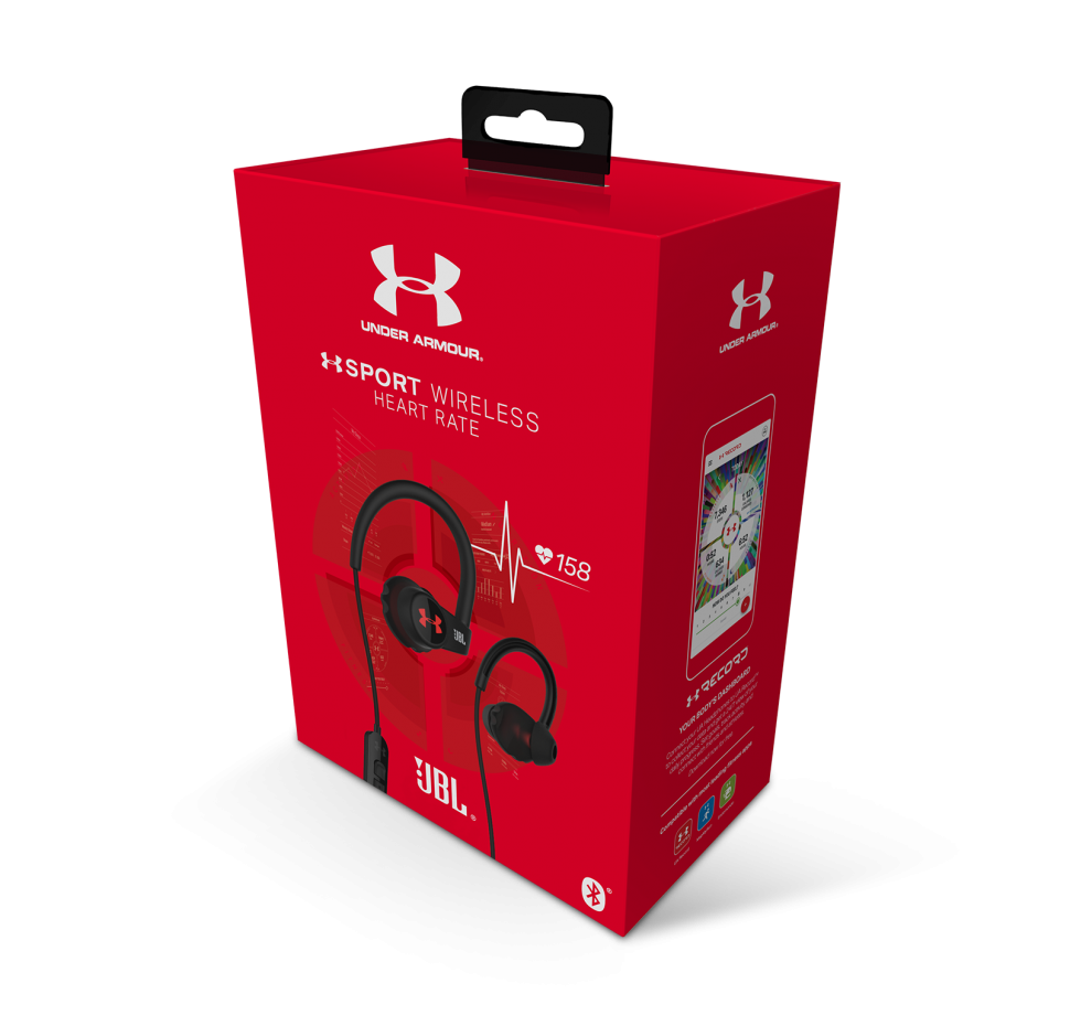 Wireless Heart Rate, In-Ear Sports Headphones 3-buttons Mic/Rem